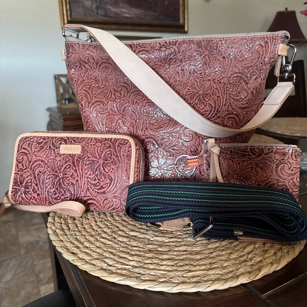 Consuela Pink Shoulder Bag with Paisley Print